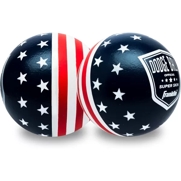 Franklin Sports Dodgeball Ball Set  SuperskinCoated Foam Balls for Playground Games  Small Dodgeballs for Gymnasium Games  EasyGrip Foam Balls  Wont Shred or Tear for Hours of Fun6Inch Red  White  Blue