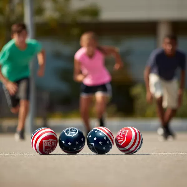 Franklin Sports Dodgeball Ball Set  SuperskinCoated Foam Balls for Playground Games  Small Dodgeballs for Gymnasium Games  EasyGrip Foam Balls  Wont Shred or Tear for Hours of Fun6Inch Red  White  Blue