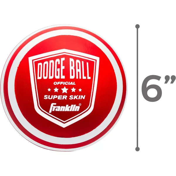 Franklin Sports Dodgeball Ball Set  SuperskinCoated Foam Balls for Playground Games  Small Dodgeballs for Gymnasium Games  EasyGrip Foam Balls  Wont Shred or Tear for Hours of Fun6Inch Red  White  Blue