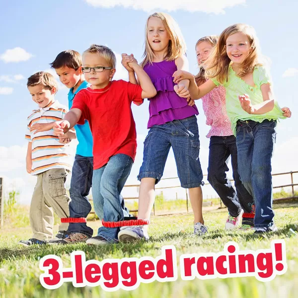 Franklin Sports Franklin Field Day Potato Sack Race Bags ampamp 3Legged Race Bands Game Kit  Great for Kids  2 Games in 1