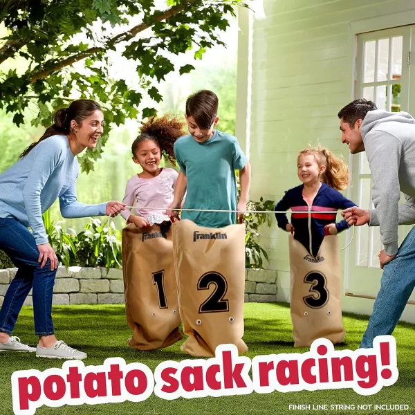 Franklin Sports Franklin Field Day Potato Sack Race Bags ampamp 3Legged Race Bands Game Kit  Great for Kids  2 Games in 1