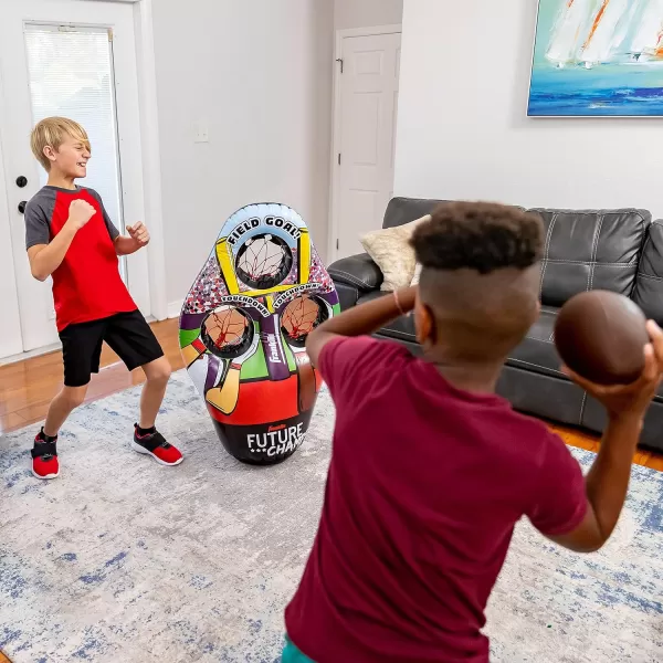 Franklin Sports Kids Football Target Toss Game  Inflatable Football Throwing Target Toy with Soft Mini Footballs  Fun Kids Football Toy Toss Game  Inflatable Indoor  Outdoor Sports GameFootball Target