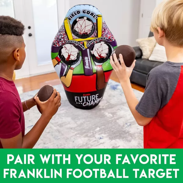 Franklin Sports Kids Football Target Toss Game  Inflatable Football Throwing Target Toy with Soft Mini Footballs  Fun Kids Football Toy Toss Game  Inflatable Indoor  Outdoor Sports GameReplacement Footballs