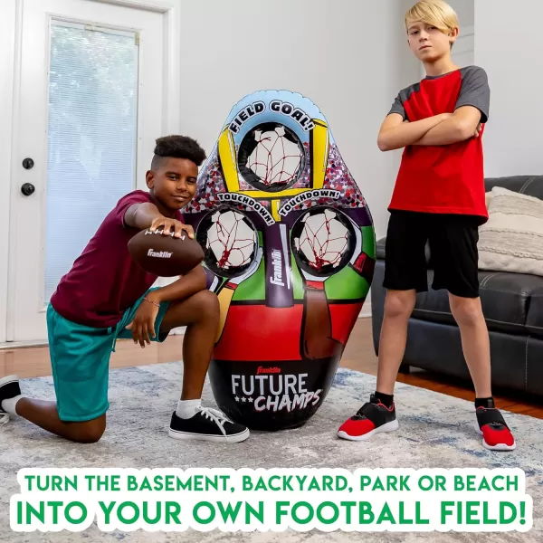 Franklin Sports Kids Football Target Toss Game  Inflatable Football Throwing Target Toy with Soft Mini Footballs  Fun Kids Football Toy Toss Game  Inflatable Indoor  Outdoor Sports GameFootball Target