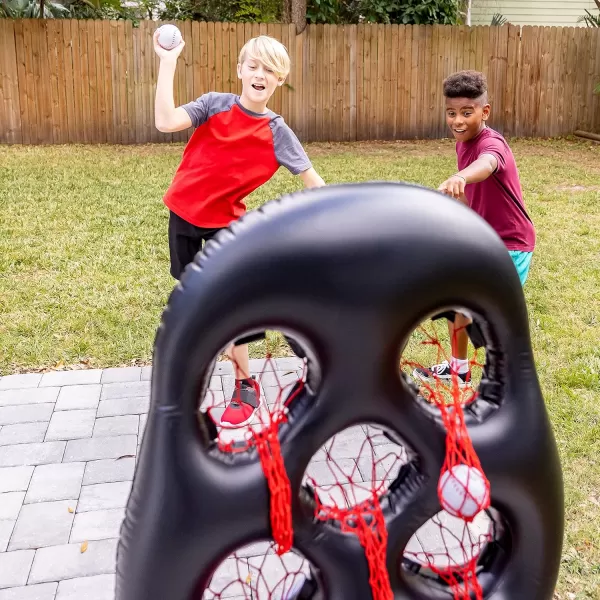 Franklin Sports Kids Football Target Toss Game  Inflatable Football Throwing Target Toy with Soft Mini Footballs  Fun Kids Football Toy Toss Game  Inflatable Indoor  Outdoor Sports GameFootball Target