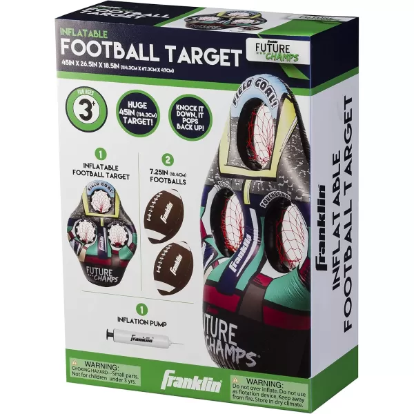 Franklin Sports Kids Football Target Toss Game  Inflatable Football Throwing Target Toy with Soft Mini Footballs  Fun Kids Football Toy Toss Game  Inflatable Indoor  Outdoor Sports GameFootball Target