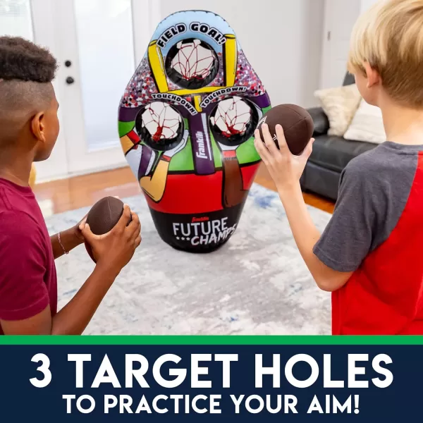 Franklin Sports Kids Football Target Toss Game  Inflatable Football Throwing Target Toy with Soft Mini Footballs  Fun Kids Football Toy Toss Game  Inflatable Indoor  Outdoor Sports GameFootball Target