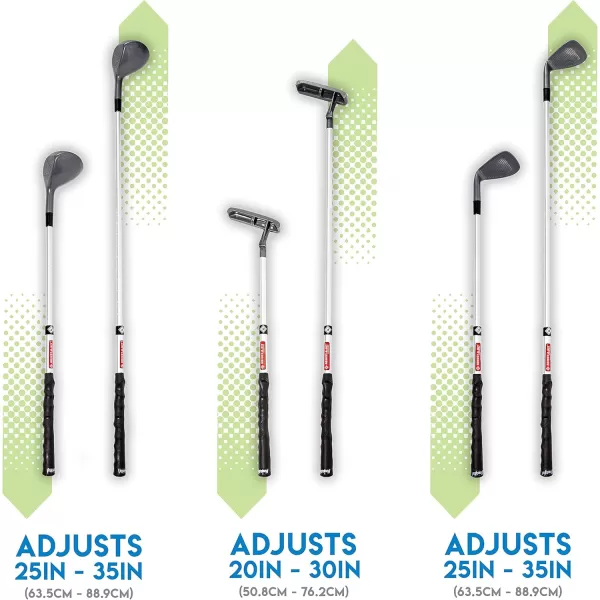 Franklin Sports Kids Golf Set  Youth Adjustable Plastic Golf Club Set  Kids Plastic Golf Set with Bag and Balls  Adjustable Length Clubs for Toddlers Junior Right hand RedRed