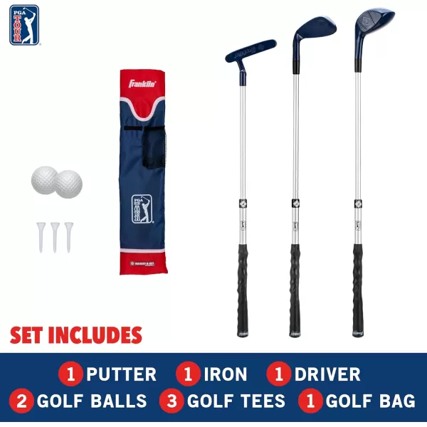 Franklin Sports Kids Golf Set  Youth Adjustable Plastic Golf Club Set  Kids Plastic Golf Set with Bag and Balls  Adjustable Length Clubs for Toddlers Junior Right hand RedRedBlue