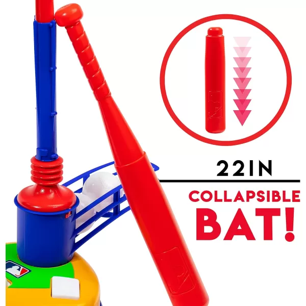 Franklin Sports Kids Teeball Tee  2in1 Super Star Batter  Youth Baseball and Teeball Batting Tee  Pitching Machine  Perfect Kids  Toddlers Toy Set