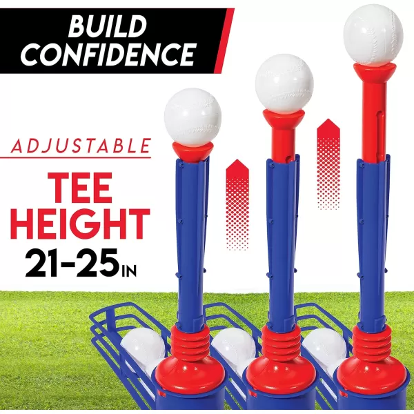 Franklin Sports Kids Teeball Tee  2in1 Super Star Batter  Youth Baseball and Teeball Batting Tee  Pitching Machine  Perfect Kids  Toddlers Toy Set