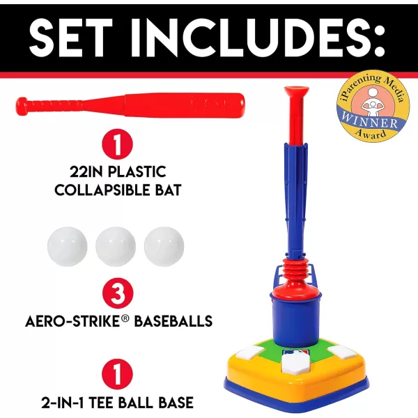 Franklin Sports Kids Teeball Tee  2in1 Super Star Batter  Youth Baseball and Teeball Batting Tee  Pitching Machine  Perfect Kids  Toddlers Toy Set