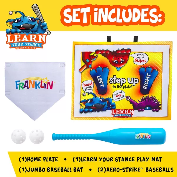 Franklin Sports Learn Your Stance Baseball Set Perfect for Toddlers and Kids  Includes Bat and Balls  Improve Batting Skills  Outdoor Sports Baseball