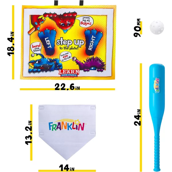 Franklin Sports Learn Your Stance Baseball Set Perfect for Toddlers and Kids  Includes Bat and Balls  Improve Batting Skills  Outdoor Sports Baseball