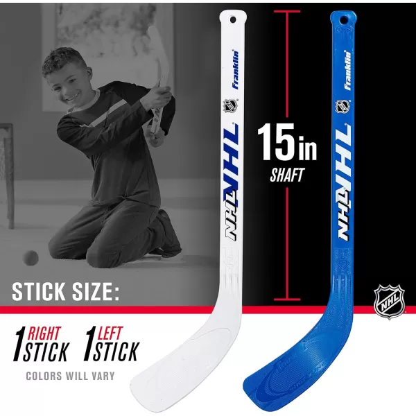 Franklin Sports Mini Hockey Stick and Ball Set  Play Knee Hockey Anytime  Kids Knee Hockey Set  Includes 2 Mini Sticks and 2 Foam Balls  NHL