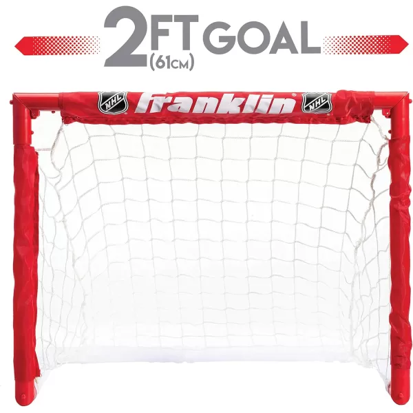 Franklin Sports  NHL Kids Folding Hockey Goals Set  2 Street Hockey ampamp Knee Hockey Goals  2 Adjustable Youth Hockey Sticks 2 Knee Hockey Sticks 2 Mini Hockey Balls  1 Street Hockey BallGoals Set