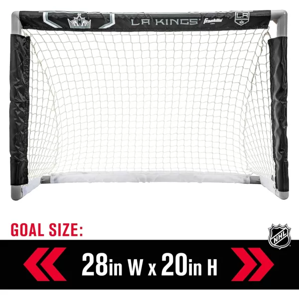 Franklin Sports NHL Mini Hockey Set  Kids Indoor Knee Hockey Goal Ball  2 Mini Hockey Stick Combo Set  Youth NHL Team Indoor Toy Knee Hockey Sets  NHL Official  Ages 3Los Angeles Kings