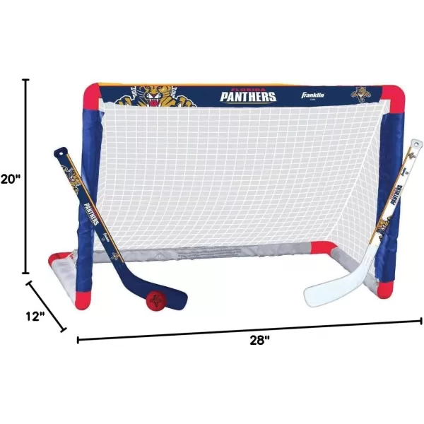 Franklin Sports NHL Mini Hockey Set  Kids Indoor Knee Hockey Goal Ball  2 Mini Hockey Stick Combo Set  Youth NHL Team Indoor Toy Knee Hockey Sets  NHL Official  Ages 3Florida Panthers