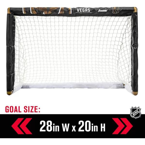 Franklin Sports NHL Mini Hockey Set  Kids Indoor Knee Hockey Goal Ball  2 Mini Hockey Stick Combo Set  Youth NHL Team Indoor Toy Knee Hockey Sets  NHL Official  Ages 3Vegas Golden Knights