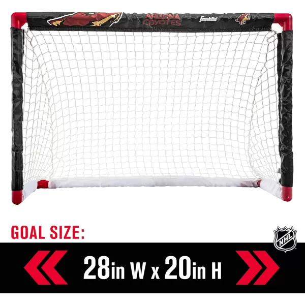 Franklin Sports NHL Mini Hockey Set  Kids Indoor Knee Hockey Goal Ball  2 Mini Hockey Stick Combo Set  Youth NHL Team Indoor Toy Knee Hockey Sets  NHL Official  Ages 3Arizona Coyotes