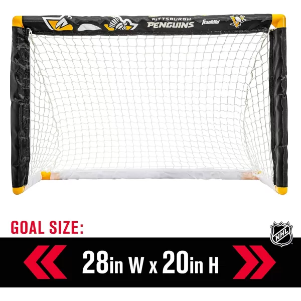 Franklin Sports NHL Mini Hockey Set  Kids Indoor Knee Hockey Goal Ball  2 Mini Hockey Stick Combo Set  Youth NHL Team Indoor Toy Knee Hockey Sets  NHL Official  Ages 3Pittsburgh Penguins