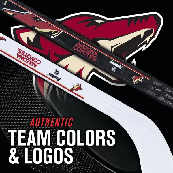 Franklin Sports NHL Mini Hockey Stick Set  NHL Team Knee Hockey Stick and Ball Set  Two Player Stick Set  Great Toy for KidsArizona Coyotes