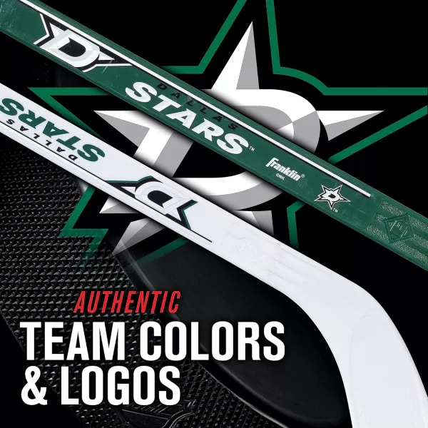 Franklin Sports NHL Mini Hockey Stick Set  NHL Team Knee Hockey Stick and Ball Set  Two Player Stick Set  Great Toy for KidsDallas Stars