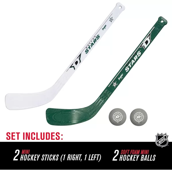Franklin Sports NHL Mini Hockey Stick Set  NHL Team Knee Hockey Stick and Ball Set  Two Player Stick Set  Great Toy for KidsDallas Stars
