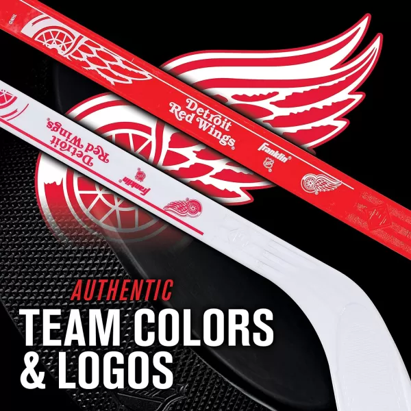 Franklin Sports NHL Mini Hockey Stick Set  NHL Team Knee Hockey Stick and Ball Set  Two Player Stick Set  Great Toy for KidsDetroit Red Wings