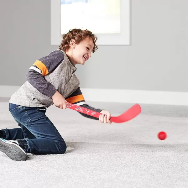 Franklin Sports NHL Mini Hockey Stick Set  NHL Team Knee Hockey Stick and Ball Set  Two Player Stick Set  Great Toy for KidsDetroit Red Wings