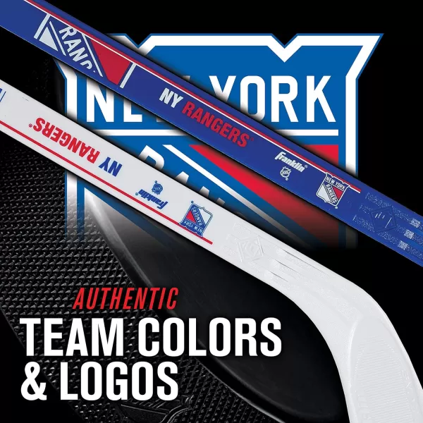 Franklin Sports NHL Mini Hockey Stick Set  NHL Team Knee Hockey Stick and Ball Set  Two Player Stick Set  Great Toy for KidsNew York Rangers