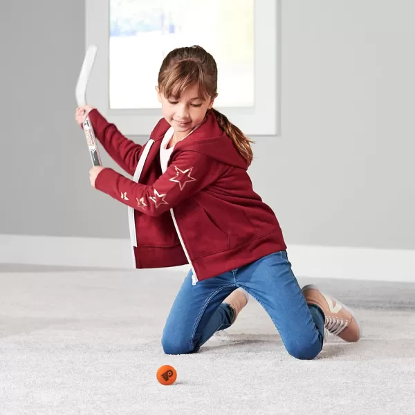 Franklin Sports NHL Mini Hockey Stick Set  NHL Team Knee Hockey Stick and Ball Set  Two Player Stick Set  Great Toy for KidsPhiladelphia Flyers
