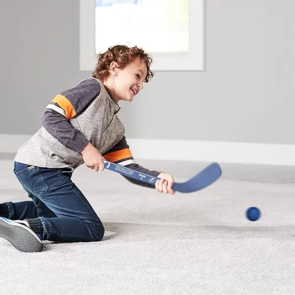 Franklin Sports NHL Mini Hockey Stick Set  NHL Team Knee Hockey Stick and Ball Set  Two Player Stick Set  Great Toy for KidsTampa Bay Lightning