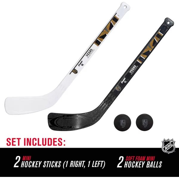 Franklin Sports NHL Mini Hockey Stick Set  NHL Team Knee Hockey Stick and Ball Set  Two Player Stick Set  Great Toy for KidsVegas Golden Knights