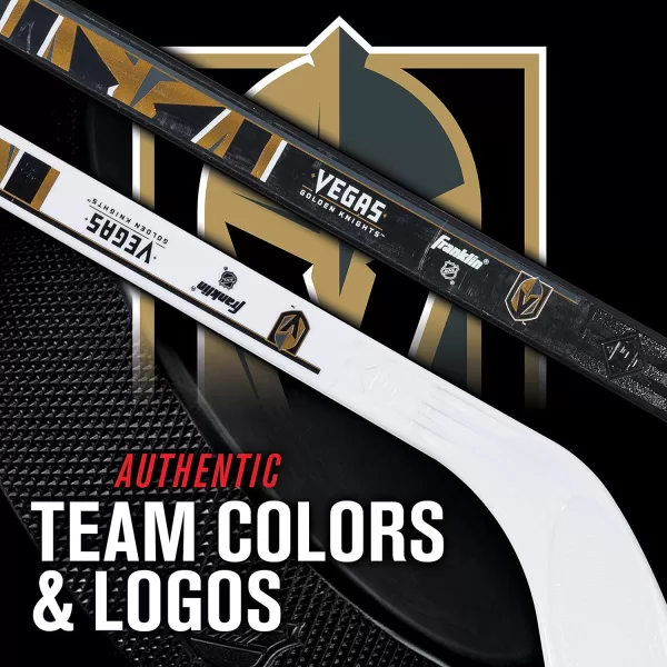 Franklin Sports NHL Mini Hockey Stick Set  NHL Team Knee Hockey Stick and Ball Set  Two Player Stick Set  Great Toy for KidsVegas Golden Knights