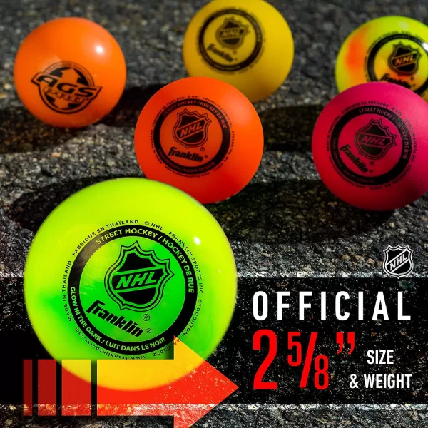 Franklin Sports Street Hockey Balls  NHL  High Density  3 Pack  Orange