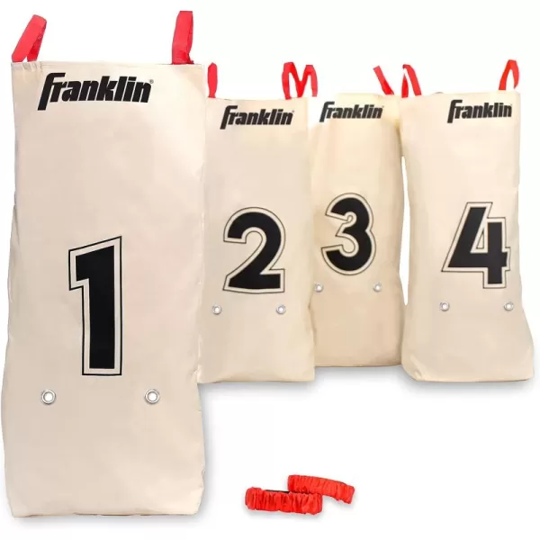 Franklin Sports Franklin Field Day Potato Sack Race Bags ampamp 3Legged Race Bands Game Kit  Great for Kids  2 Games in 1