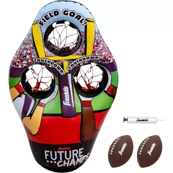 Franklin Sports Kids Football Target Toss Game  Inflatable Football Throwing Target Toy with Soft Mini Footballs  Fun Kids Football Toy Toss Game  Inflatable Indoor  Outdoor Sports GameFootball Target