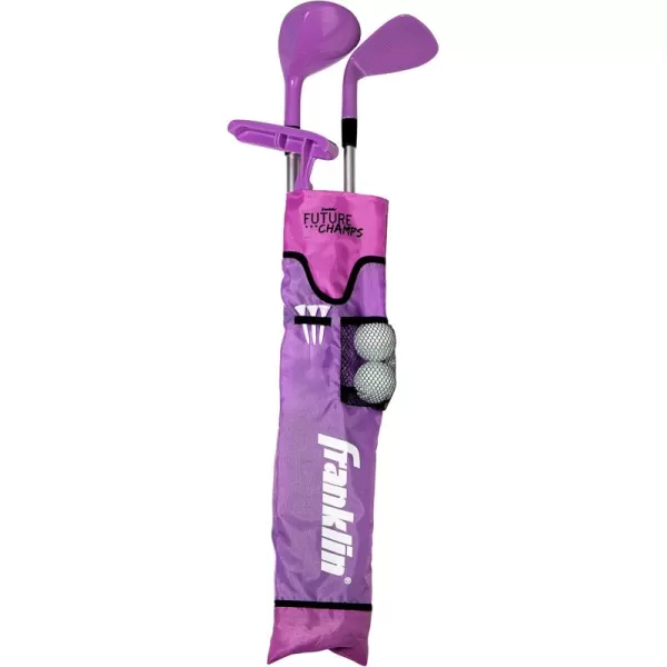 Franklin Sports Kids Golf Set  Youth Adjustable Plastic Golf Club Set  Kids Plastic Golf Set with Bag and Balls  Adjustable Length Clubs for Toddlers Junior Right hand RedPink