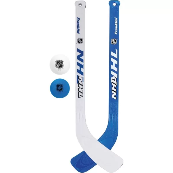 Franklin Sports Mini Hockey Stick and Ball Set  Play Knee Hockey Anytime  Kids Knee Hockey Set  Includes 2 Mini Sticks and 2 Foam Balls  NHL