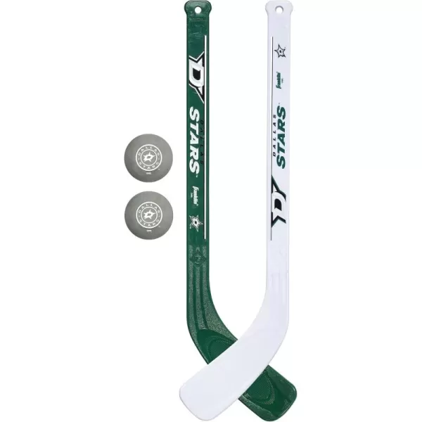 Franklin Sports NHL Mini Hockey Stick Set  NHL Team Knee Hockey Stick and Ball Set  Two Player Stick Set  Great Toy for KidsDallas Stars