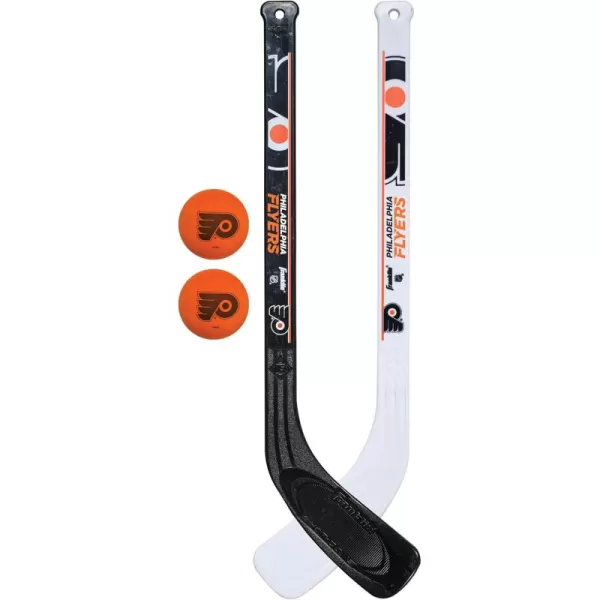 Franklin Sports NHL Mini Hockey Stick Set  NHL Team Knee Hockey Stick and Ball Set  Two Player Stick Set  Great Toy for KidsPhiladelphia Flyers