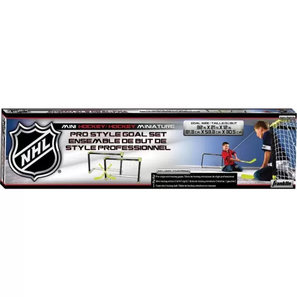 Franklin Sports Knee Hockey Goal Set  Mini Hockey Goals  2 Goals  Pro Style Top Shelf  Kids Hockey Set  NHL White