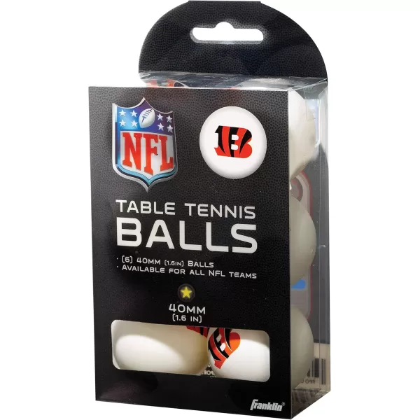 Franklin Sports Team Licensed Table Tennis Balls  NFL Team Table Tennis Balls  Official Team Logos and Colors  Fun NFL Tailgate AccessoriesCincinnati Bengals