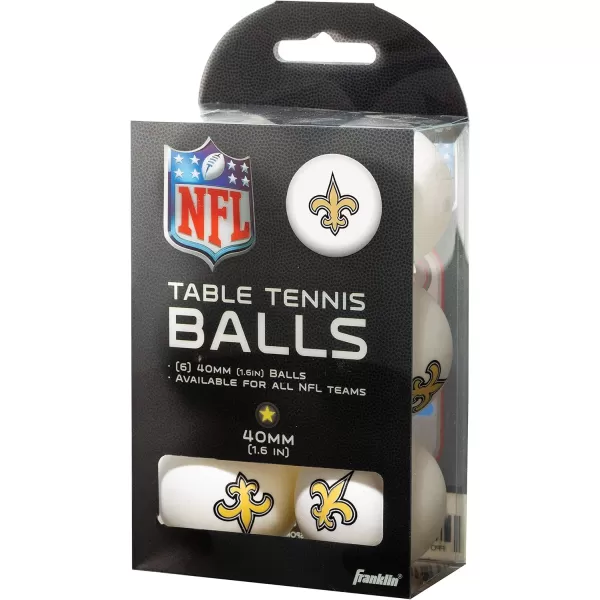 Franklin Sports Team Licensed Table Tennis Balls  NFL Team Table Tennis Balls  Official Team Logos and Colors  Fun NFL Tailgate AccessoriesNew Orleans Saints
