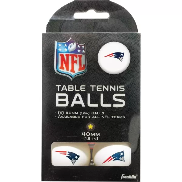 Franklin Sports Team Licensed Table Tennis Balls  NFL Team Table Tennis Balls  Official Team Logos and Colors  Fun NFL Tailgate AccessoriesNew England Patriots