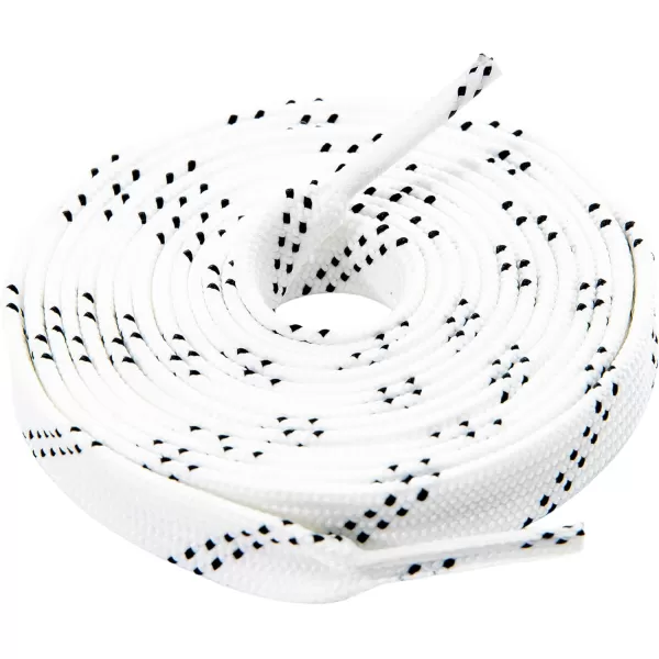 Franklin Sports Hockey Skate Laces  Set of 2 NonWaxed Pairs  White  Black Unwaxed Ice Hockey Laces  Molded Tips108