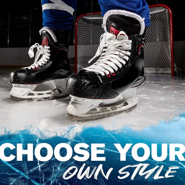 Franklin Sports Hockey Skate Laces  Set of 2 NonWaxed Pairs  White  Black Unwaxed Ice Hockey Laces  Molded Tips108