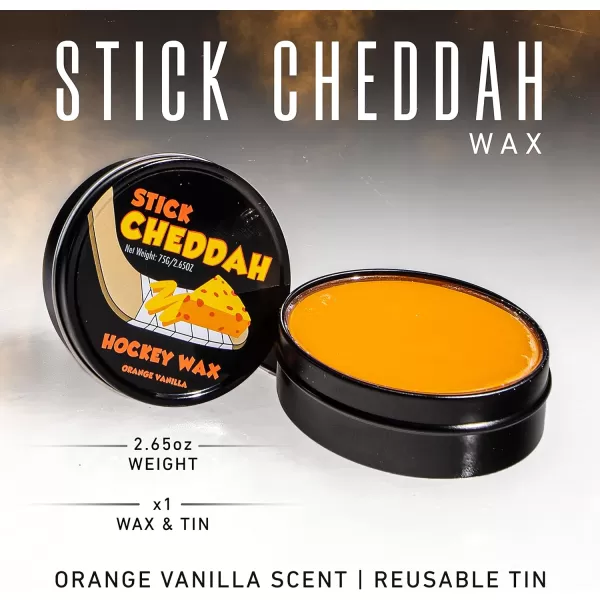 Franklin Sports Hockey Stick Wax  Maximum Grip Stick Wax  Orange Vanilla Scent  Stick Cheddah  Reusable Tin Included