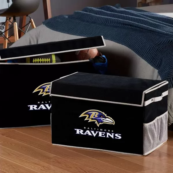 Franklin Sports NFL Storage Footlocker Bins  Large Folding Organizer Containers  NFL Team Office Bedroom  Living Room Dcor  Large  Small BinsBaltimore Ravens